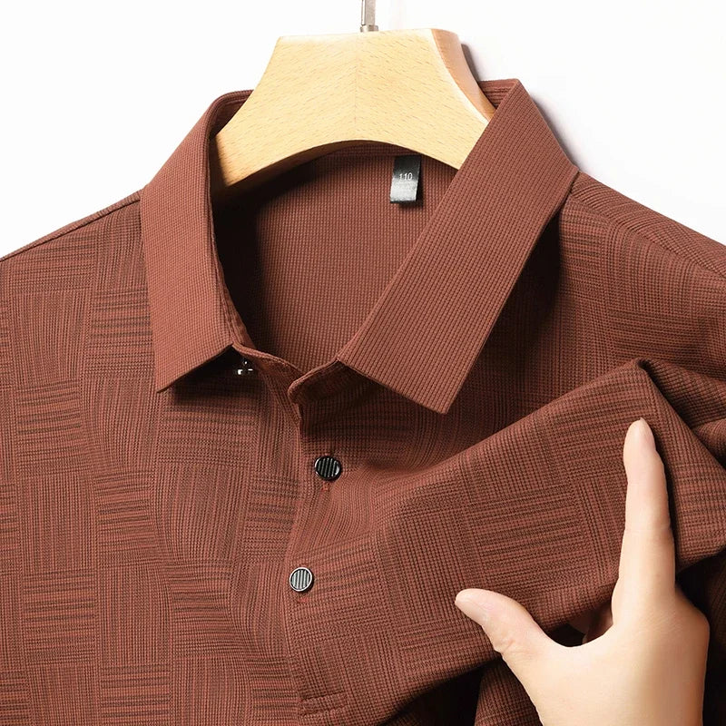 2024 Men'S New Printed Business Casual Short Sleeved POLO Shirt Fashion Short Sleeved Comfortable and Breathable Top