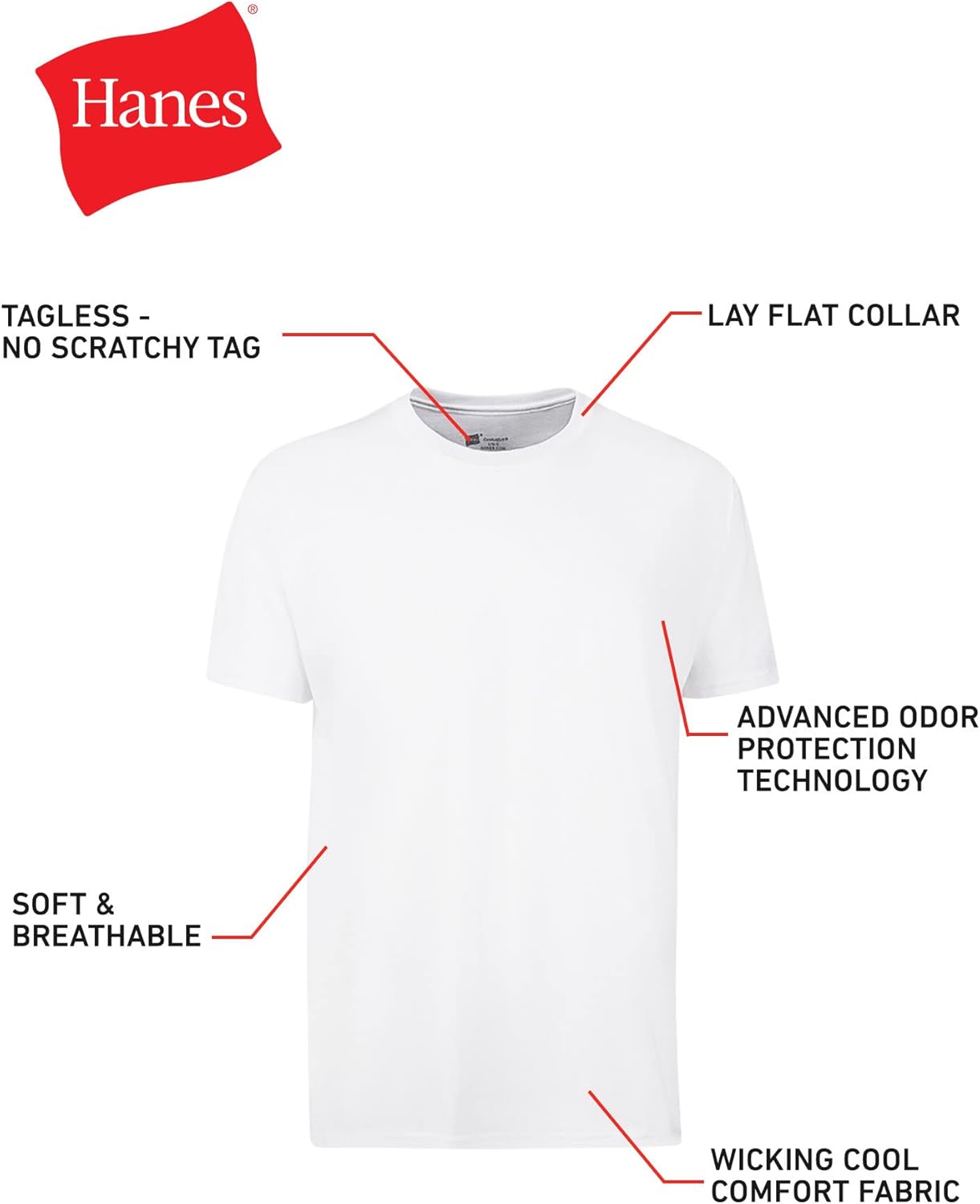 Packs, Stay-Tucked Soft Cotton, Best Undershirts for Men, White/Black/Asstd Multipacks