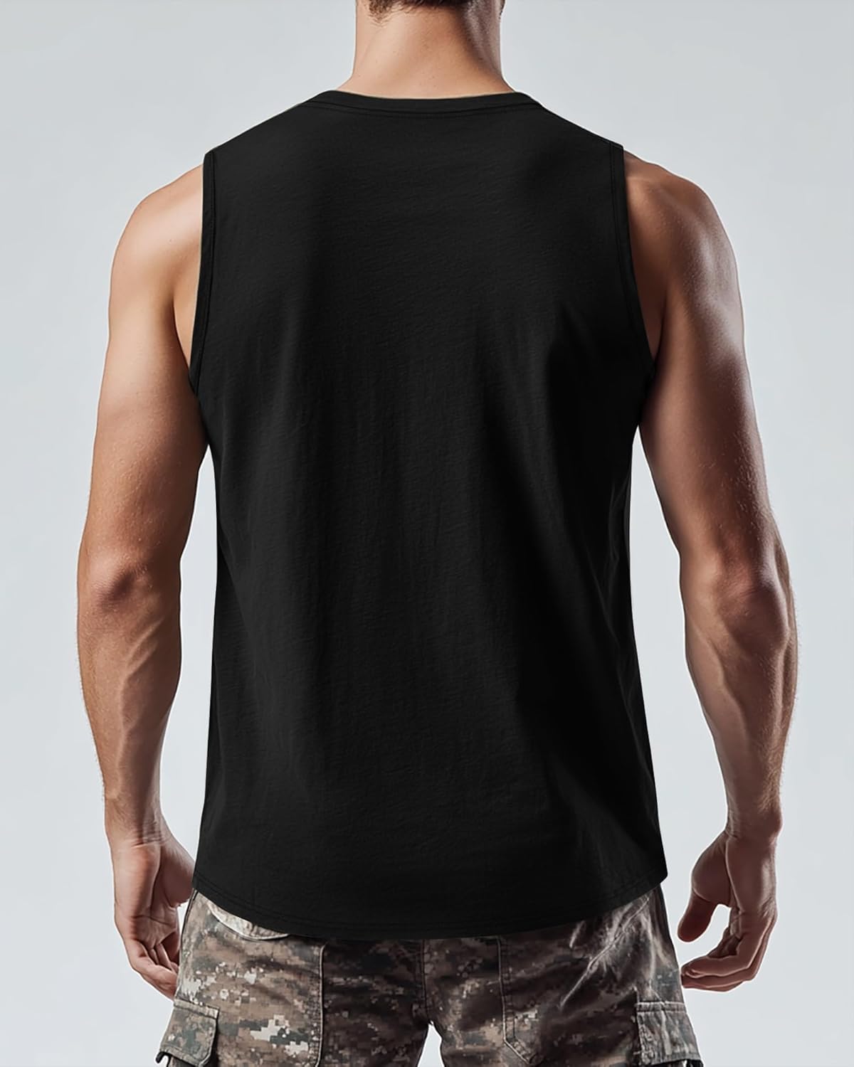 3 Pack Men'S Big and Tall Tank Tops, Cotton Moisture Wicking Muscle Shirts Sleeveless Gym Workout Tee Shirts(Black, White, Khaki,X-Large)
