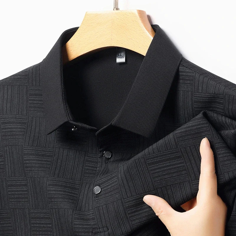 2024 Men'S New Printed Business Casual Short Sleeved POLO Shirt Fashion Short Sleeved Comfortable and Breathable Top
