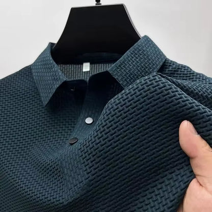 Summer New Men'S Short Sleeve T-Shirt Cool and Breathable POLO Shirt Business Casual Sweat-Absorbing Top