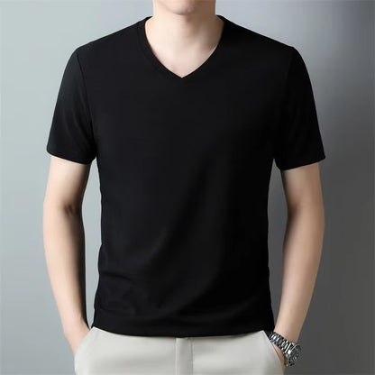 2024 Men'S New Waffle V Neck Short Sleeved T-Shirt Summer Comfortable Top